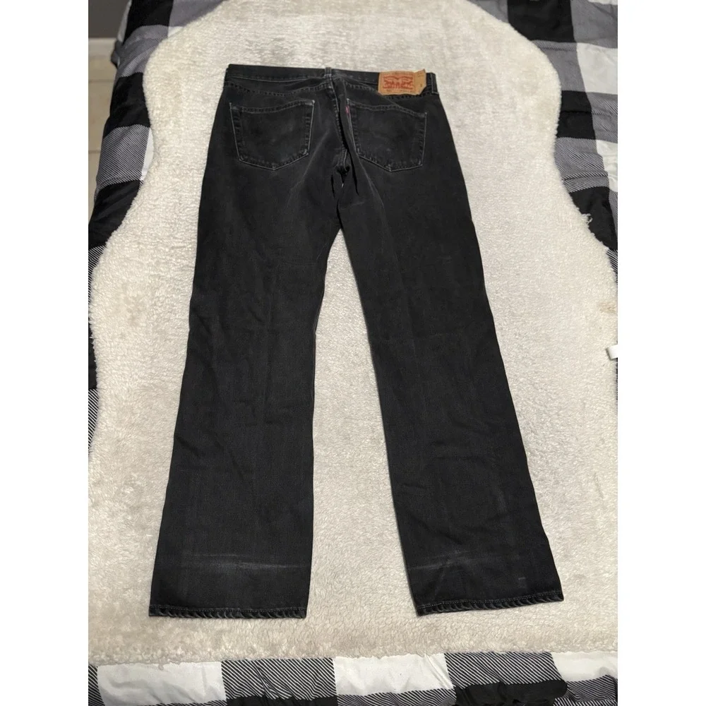 Levi's 501 Men's Straight Black Denim Jeans Size 34x30 Pants Button Fly